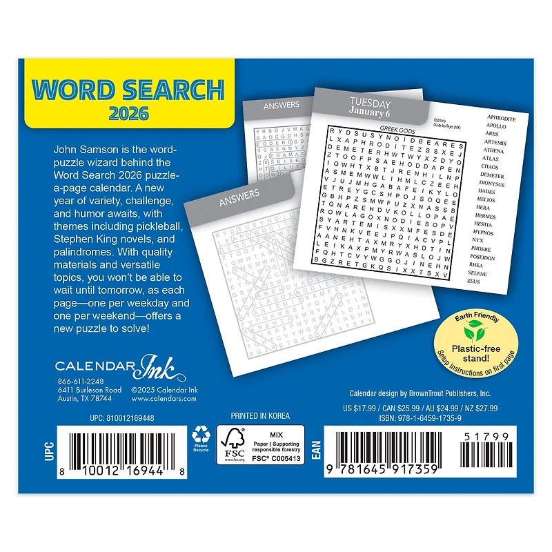 Word Search 2026 Box Cal Ink