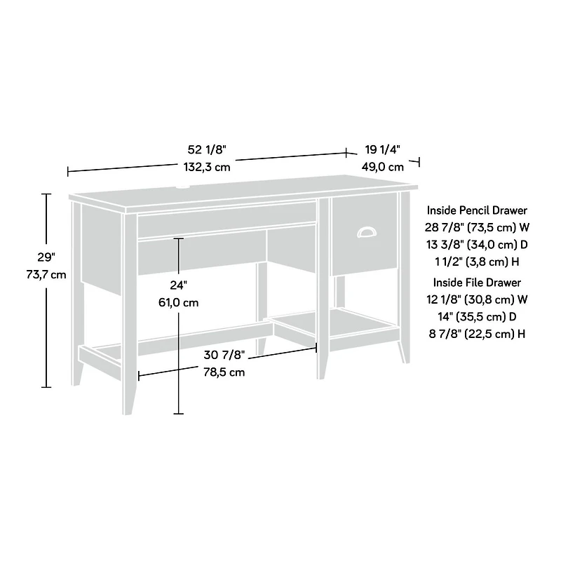 Sauder Summit Station Desk, Cinnamon Cherry, 435236