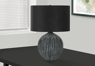 Monarch Specialties Lighting, 23"h, Table Lamp, Black Ceramic, Black Shade, Contemporary