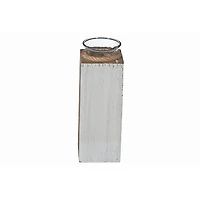 IH Casa Decor Bougeoir En Bois En Bois Blanc Avec Corde 8"