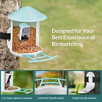 Birdfy Smart Bird Feeder with Camera, Bird Watching Camera for Bird Feeding, Gift for Bird Lover, Blue