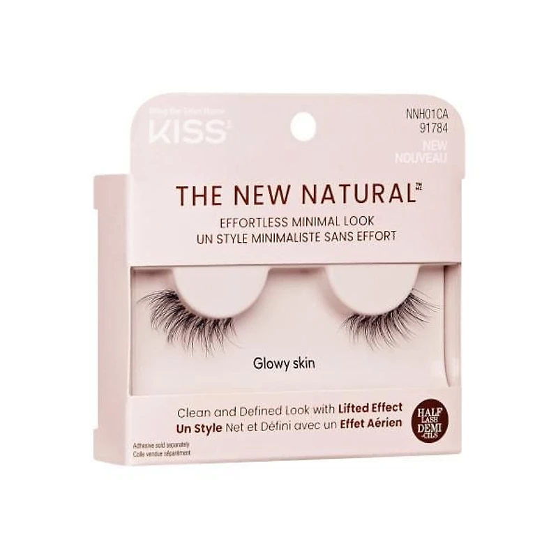 KISS The New Natural, False Eyelashes, Glowy Skin, Single Pack, 1 Pair., False Eyelashes, Glowy