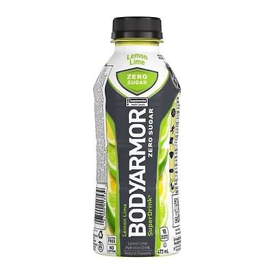 BodyArmor Zero Sugar Citron et lime Bouteille, 473 mL BodyArmor Citron Lime Zero Sucre