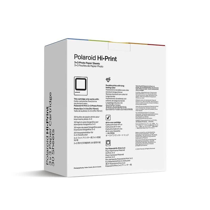 Cartouche de papier Polaroid Hi-Print 3x3 - 30 feuilles