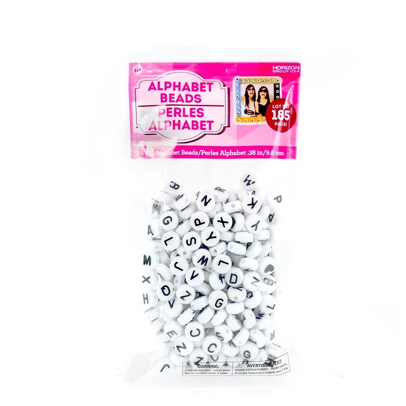 Petites perles blanches avec lettres de l’alphabet par Horizon Group USA