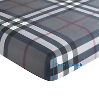 Literie Marina Décoration ultra douce, soyeuse et riche en soie, imprimée, en rayonne de bambou, toutes saisons, avec taies d'oreiller, motif tartan gris moderne