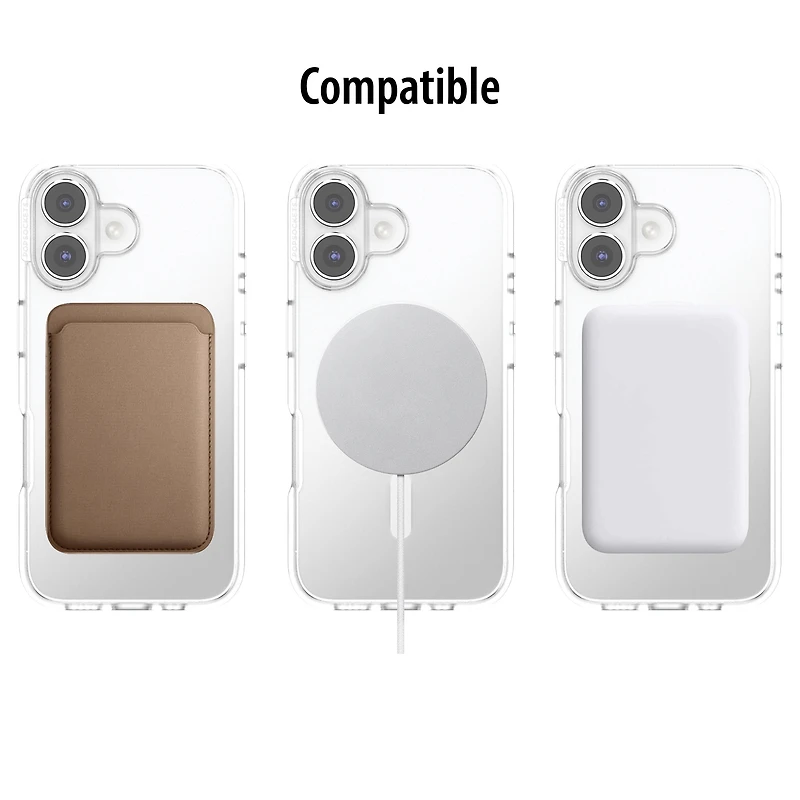 onn. Étui transparent à coque dure pour téléphone iPhone 16 Plus, compatible avec Magsafe, résistant aux rayures Résistant avec une protection contre les chutes de 1,8 m (6 pi)