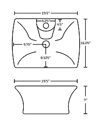 in. W Above Counter White Bathroom Vessel Sink Set For 1 Hole Center Faucet AI