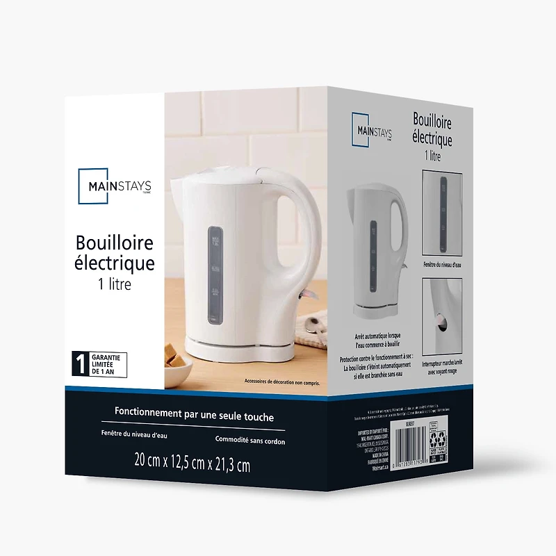 Bouilloire électrique Mainstays 1 litre