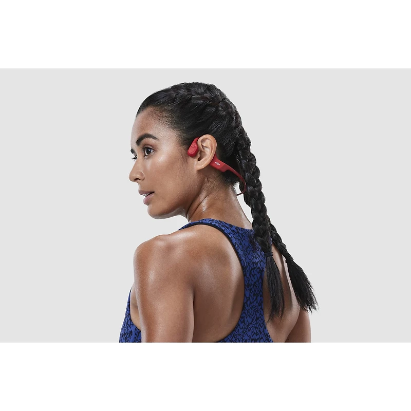 Shokz - OpenRun, CASQUE DE SPORT A CONDUCTION OSSEUSE, rouge