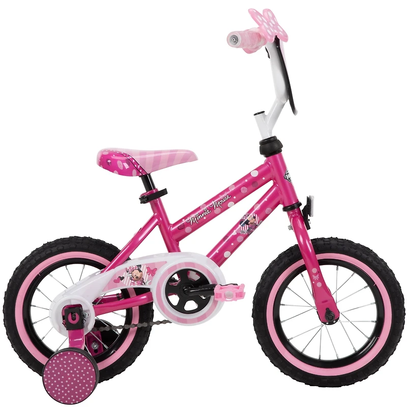 Minnie Mouse de Huffy, 12 Pouces, vélo pour les filles avec roues d'entraînement, rose 3-5 ans