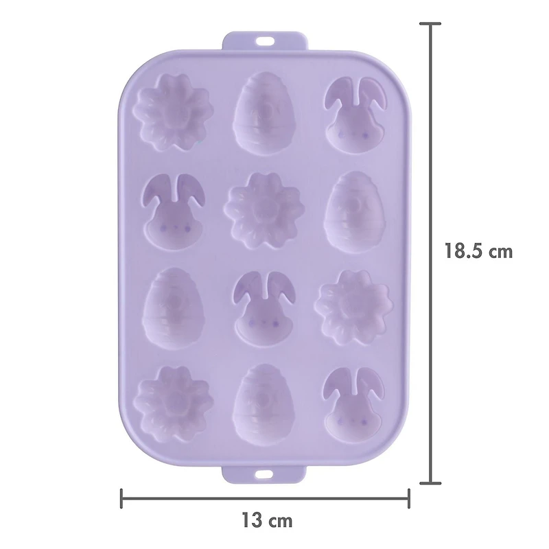 Way to Celebrate Chocolate Mould, Bunnies, Flowers and Easter Egg, Purple