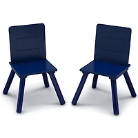 Delta Children Ensemble table et chaises pour enfants avec rangement (2 chaises incluses) – gris/bleu