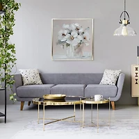 Crystal Art Gallery - White Peonies Gold L-Framed Canvas Farmhouse Style Wall Artwork- 23"x23" <ul><li>Floral framed artwork</li><li>Versatile application</li><li>Farmhouse appeal</li></ul>