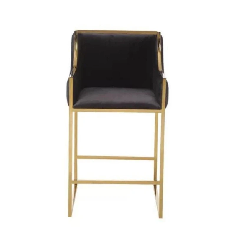 Bella Stool with Polished gold frame and velvet top
