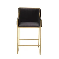 Bella Stool with Polished gold frame and velvet top