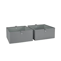 Kids 4-Tier 24in Ladder Shelf with Toy Organizer and 2pc Gray Bins