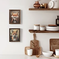 DesignOvations Emry Happy Fox Tea Cup Framed Art, 10.25in H x 8.38in W x 1.08in D
