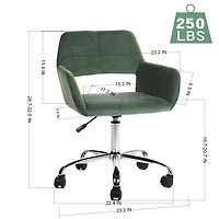 Homy Casa Chaise de bureau réglable, chaise de bureau rembourrée avec base chromée, chaise de travail pivotante avec roulettes