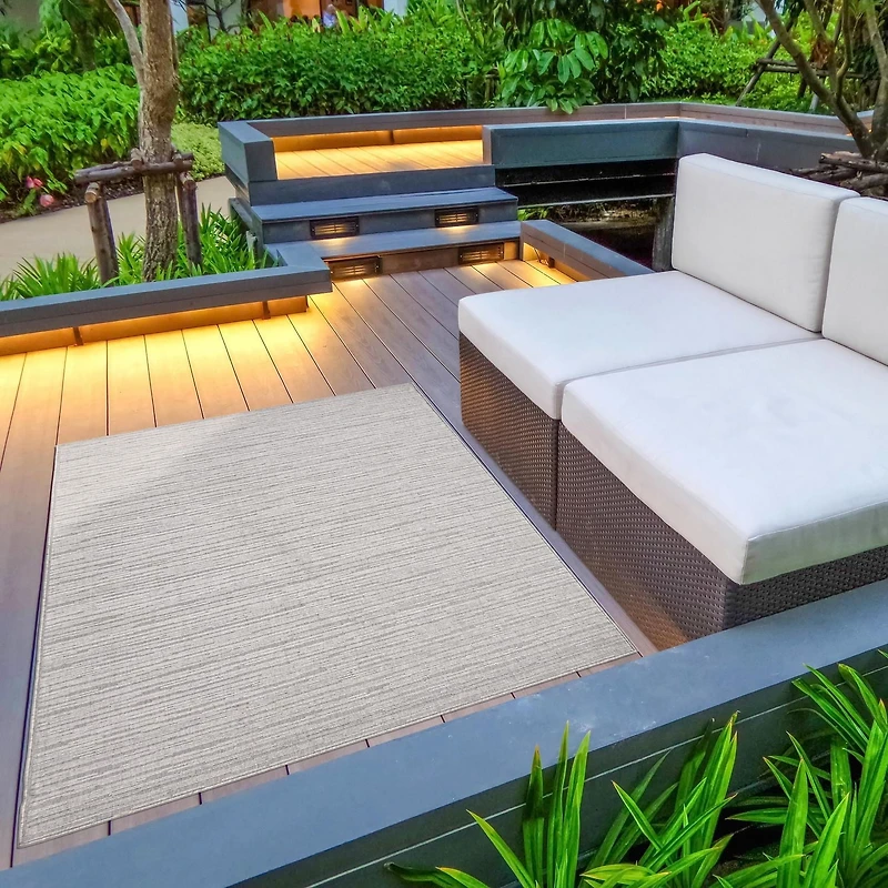 Tapis Intérieur/Extérieur pour Balcon, Patio et Jardin ECARPET Yeta Gris