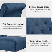 FullFurnique Upholstered Padded Dining Chairs with Adjustable Foot Pads, Set of 2, Blue
