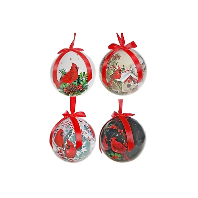 Cardinal Ribbon Ornament (Asstd) (12/Disp) - Set of 12