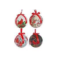 Cardinal Ribbon Ornament (Asstd) (12/Disp) - Set of 12