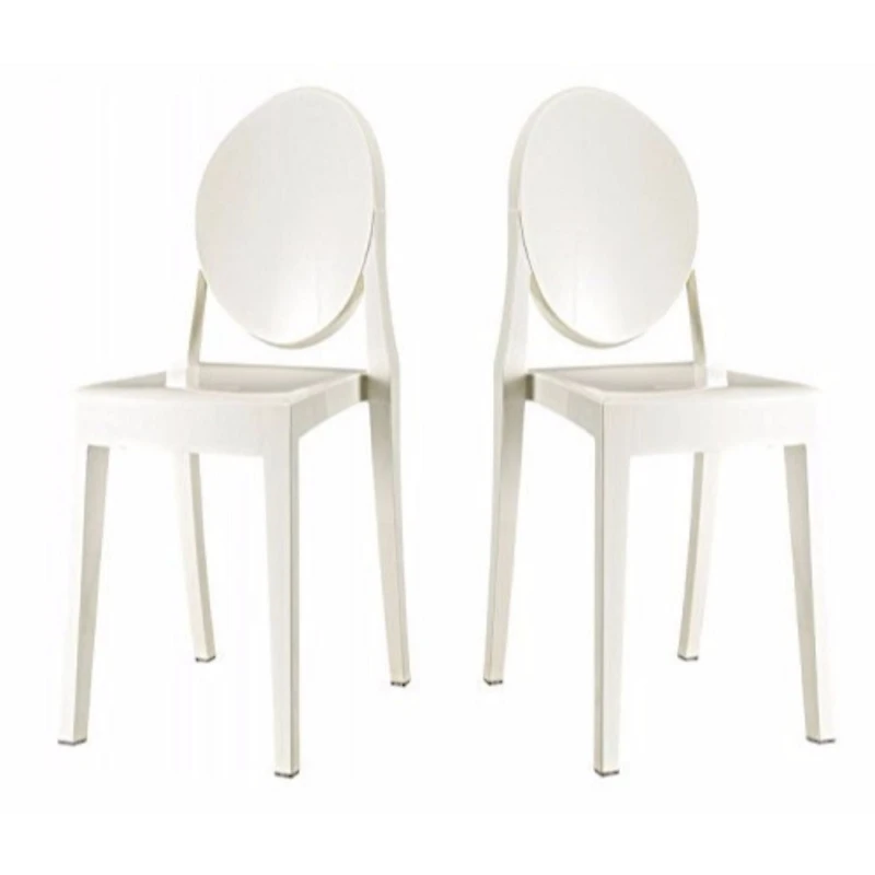 Chaise de côté fantôme Nicer Furniture en blanc