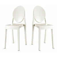 Chaise de côté fantôme Nicer Furniture en blanc