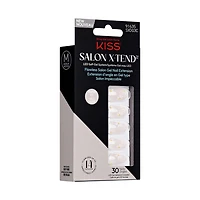KISS Salon X-tend LED Soft Gel System Decorated Nails, Red Flags, Medium Almond, 34 count, X-tend LED Soft Gel