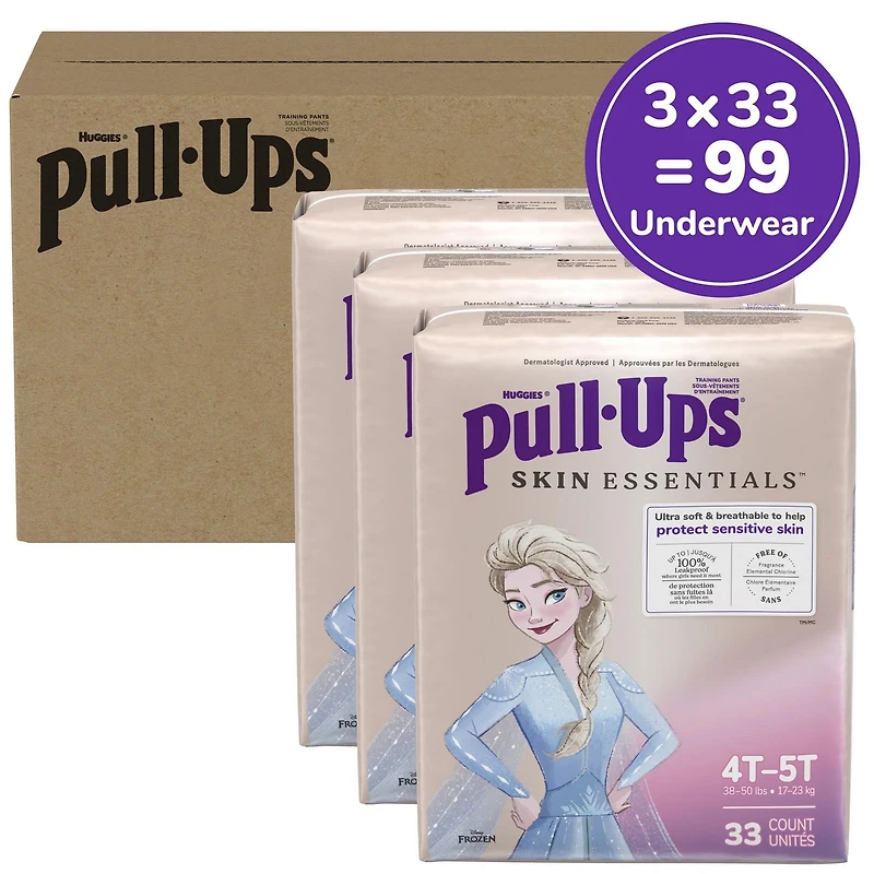 Pull-Ups Girls' Skin Essentials Training Pants, 2T-5T (16-50 lbs), 99-112 Ct (Select for More)