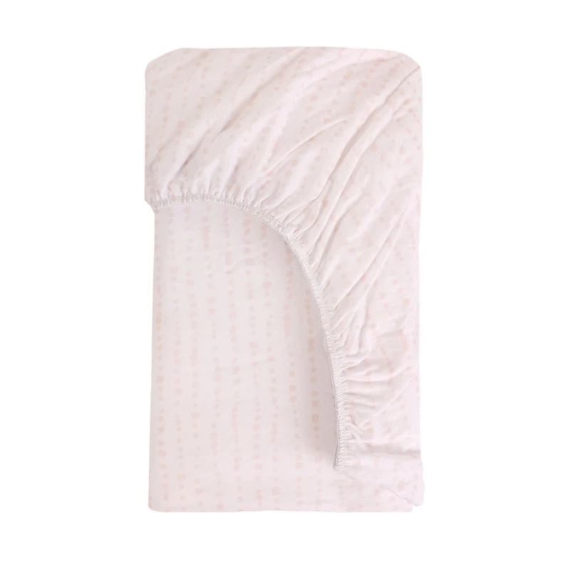 Jersey Fitted Crib Sheet, Pink Dots
