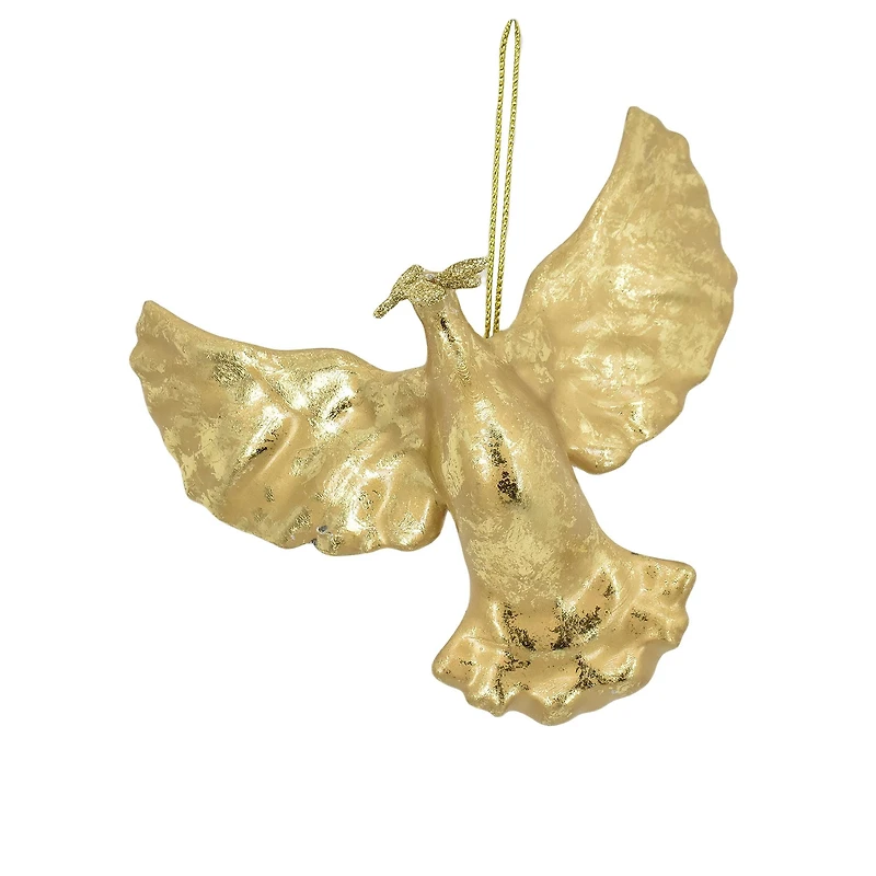 Temps des fêtes Noël souhaits chauds ornement colombe, or, 1 comte Mesure 5,25 "de diamètre