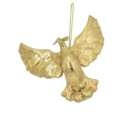 Temps des fêtes Noël souhaits chauds ornement colombe, or, 1 comte Mesure 5,25 "de diamètre