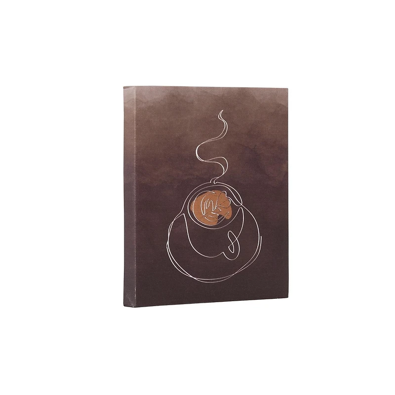 Toile embellie tasse de café 15,2 cm L x 15,2 cm H