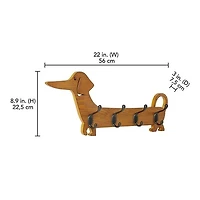 Crochet mural pour animaux chien bois naturel sans marque