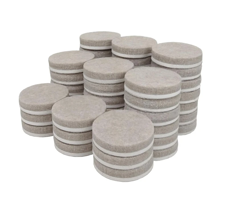 Super Sliders With Gorilla Glue 1" Round Felt Pads Beige 48pc, 1" Round Felt Pads