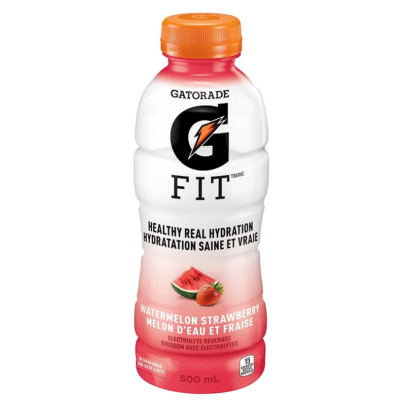 Gatorade Fit Pastèque Fraise Boisson Électrolyte 500 mL, Bouteille 500mL