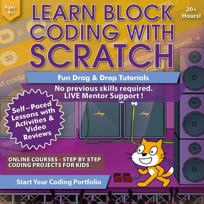 Coding for Kids - Learn Block Coding with Scratch Course Age 8+ [Digital Download]
