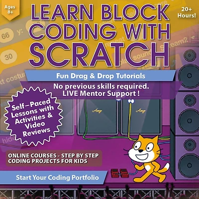 Coding for Kids - Learn Block Coding with Scratch Course Age 8+ [Digital Download]