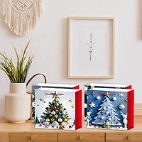 Sacs-Cadeaux De Noël (Sapin) (Assortiment) (Très Grand) - Lot De 12