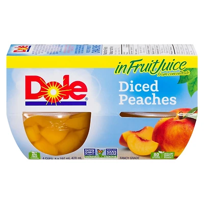 Dole Diced Peaches in Fruit Juices, 4 Cups, 428  mL