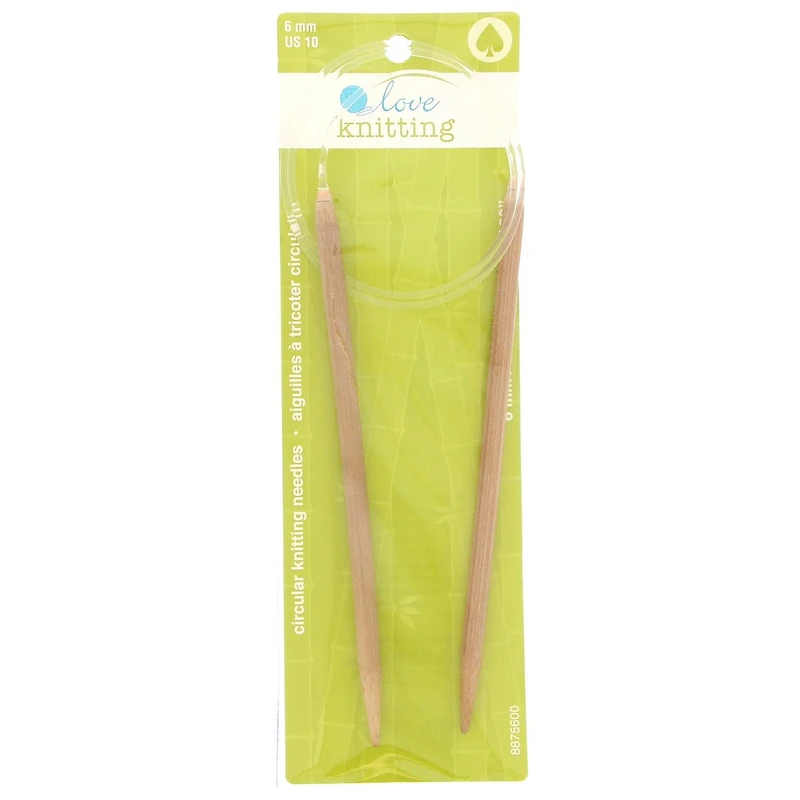 Aiguilles à tricoter circulaire 30" Love Knitting en bambou Tailles 3,5 à 10,0 mm