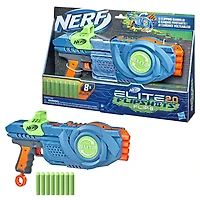 Nerf Elite 2.0, blaster Flipshots Flip-8 avec 2 fois 4 canons pivotants, capacité de 8 fléchettes, inclut 8 fléchettes Nerf Elite officielles