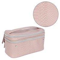 Equate Beauty cosmetic bag - Compact Double Compartment Train Case, Clear dome case.