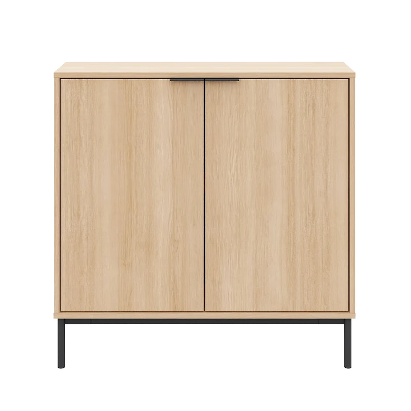 Nexera Slim 2-Door Storage Console, Natural Blonde Oak