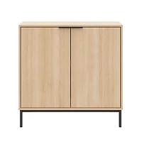 Nexera Slim 2-Door Storage Console, Natural Blonde Oak