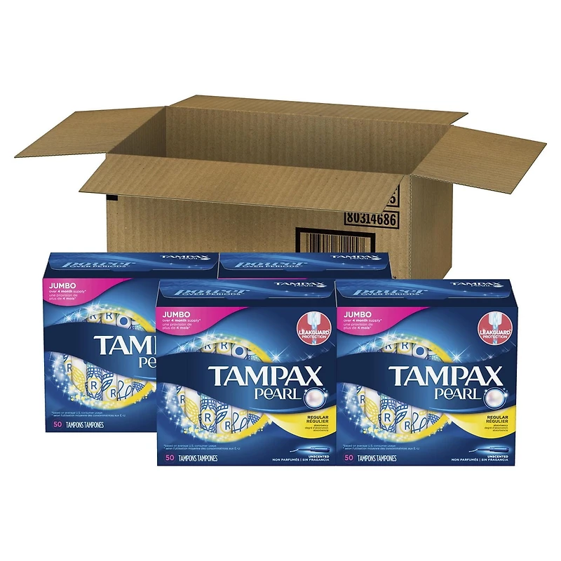 Tampax Pearl Regular Plastic Tampons