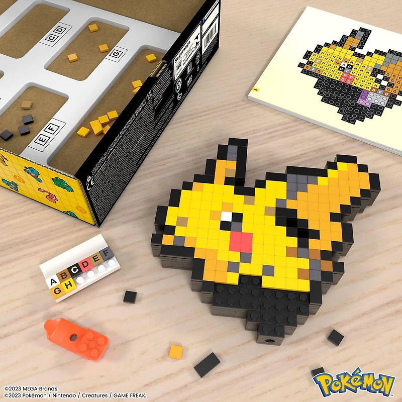 MEGA – Pokémon – Coffret de construction – Pikachu (400 pces), rétro -