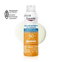 Écran solaire en vaporisateur pour le corps Eucerin Sun Hydratation complète avec FPS 50, 170 g | Écran solaire en vaporisateur avec acide hyaluronique et 5 antioxydants Plus qu'une protection solaire